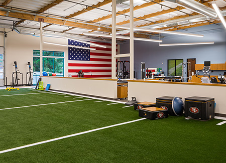 indoor sports field and equipment